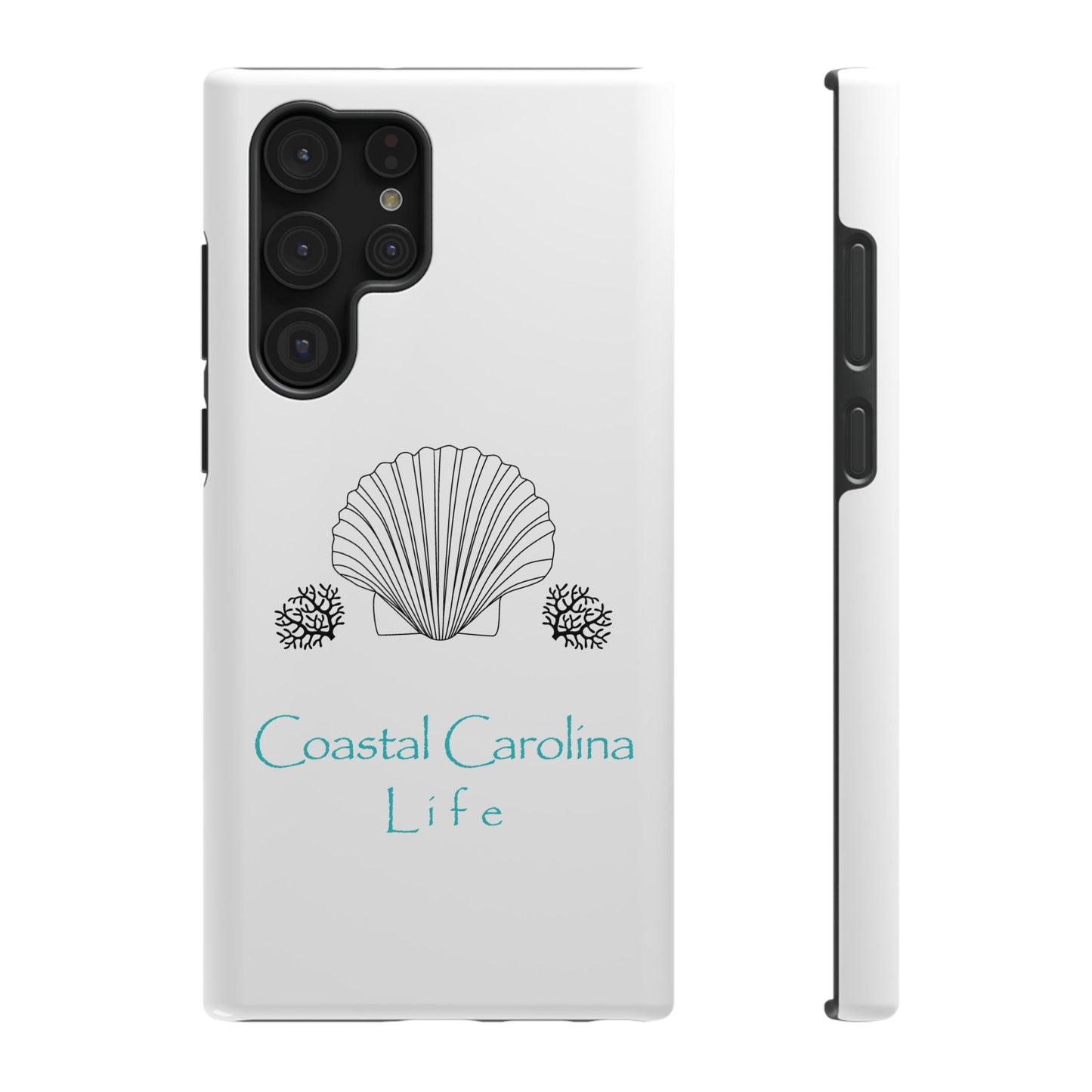 Impact-Resistant Phone Case - iPhone or Samsung - Clam Shell and Coral
