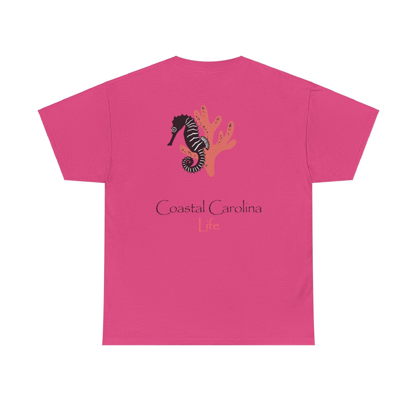 Women's Heavy Cotton T-Shirt - Seahorse and Coral
