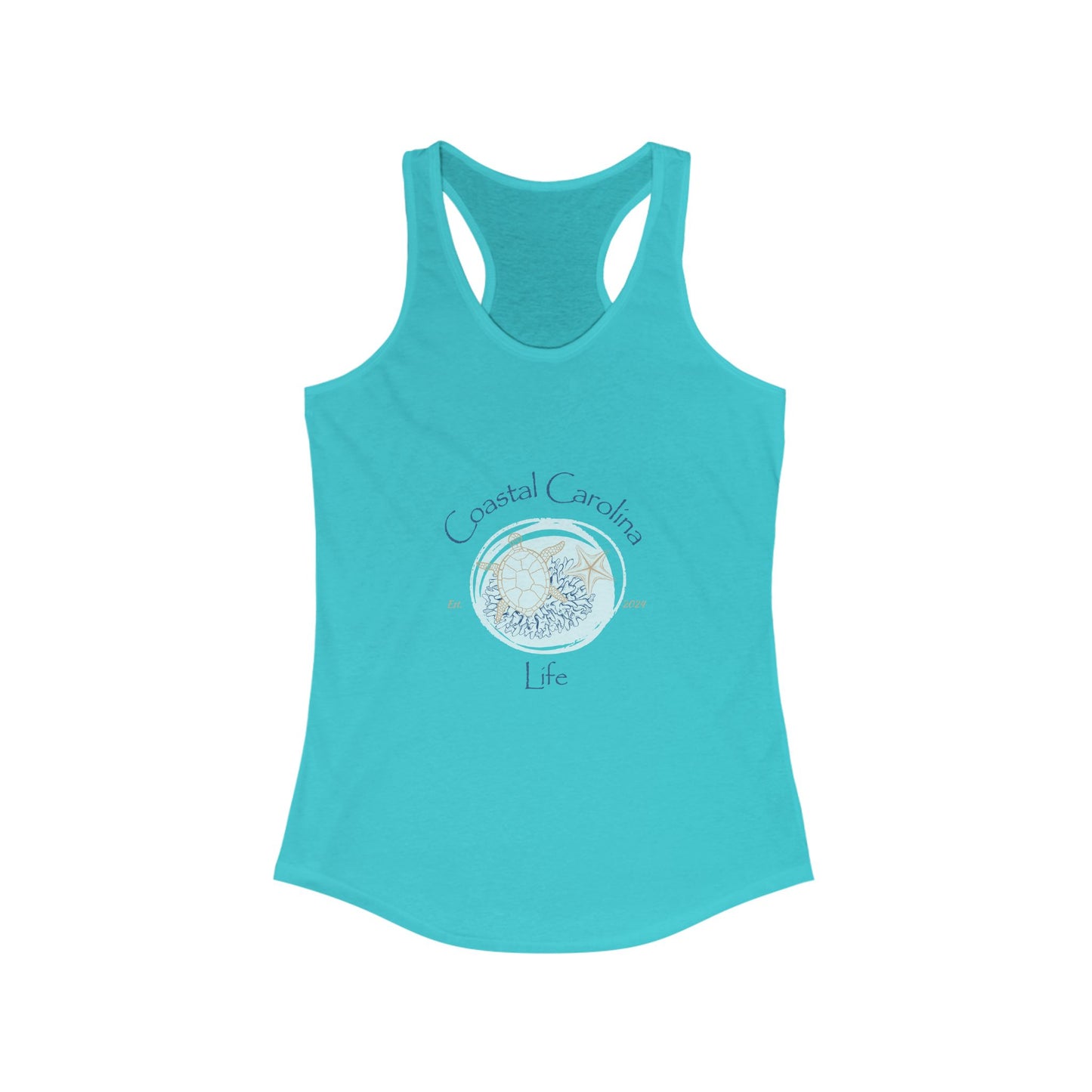 Women's Coastal Tank Top - Turtle and Starfish