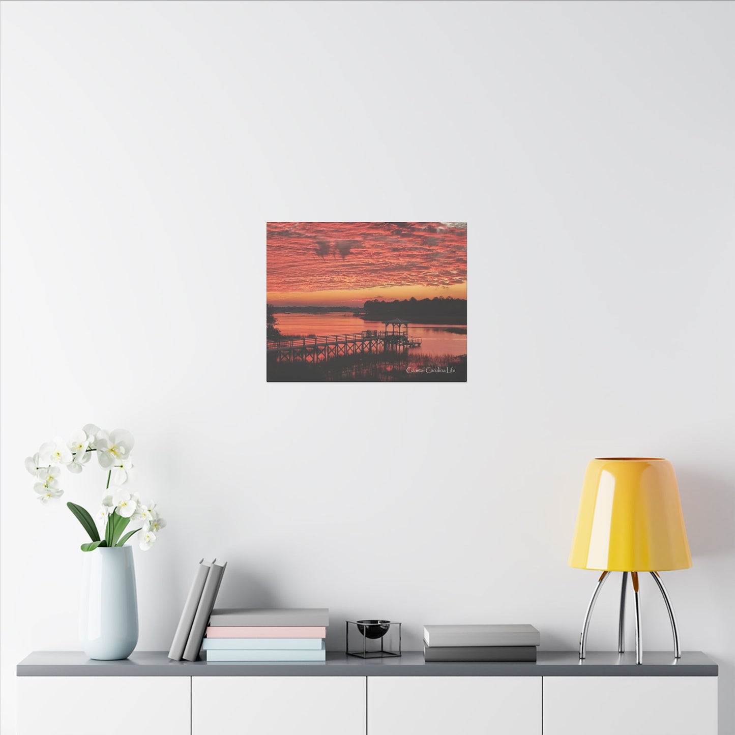 Cloud Covered Sunset Coastal Carolina Canvas