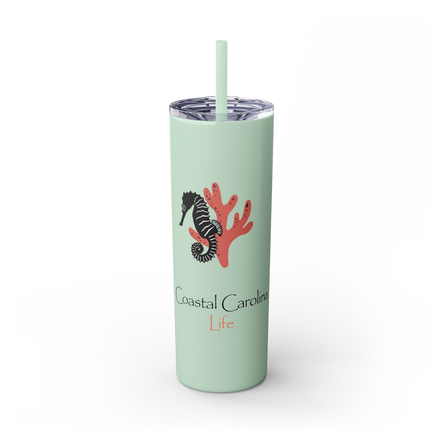 Seahorse and Coral Skinny Tumbler