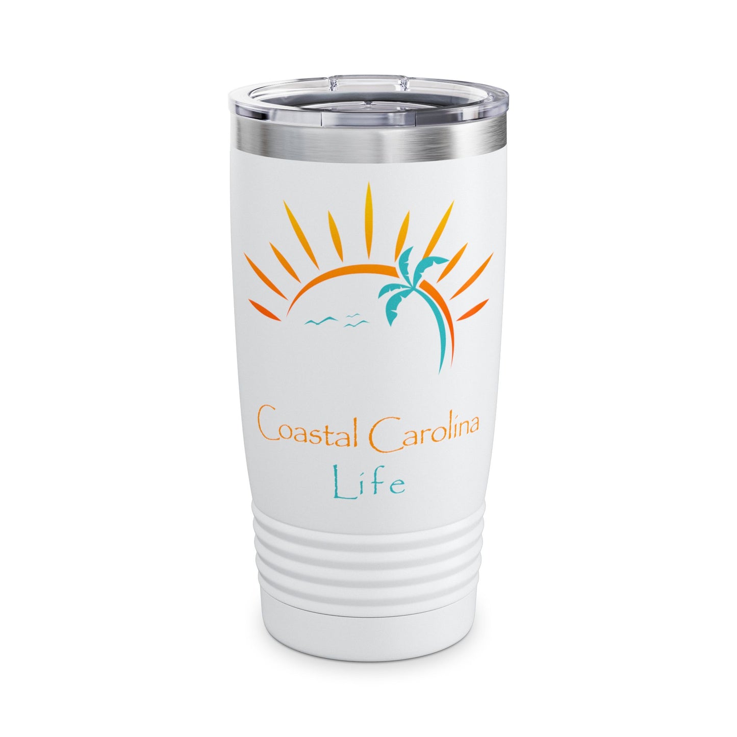 Palm Tree and Sun Rays Ringneck Tumbler