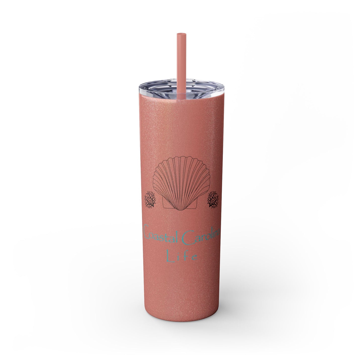 Clam Shell and Coral Skinny Tumbler