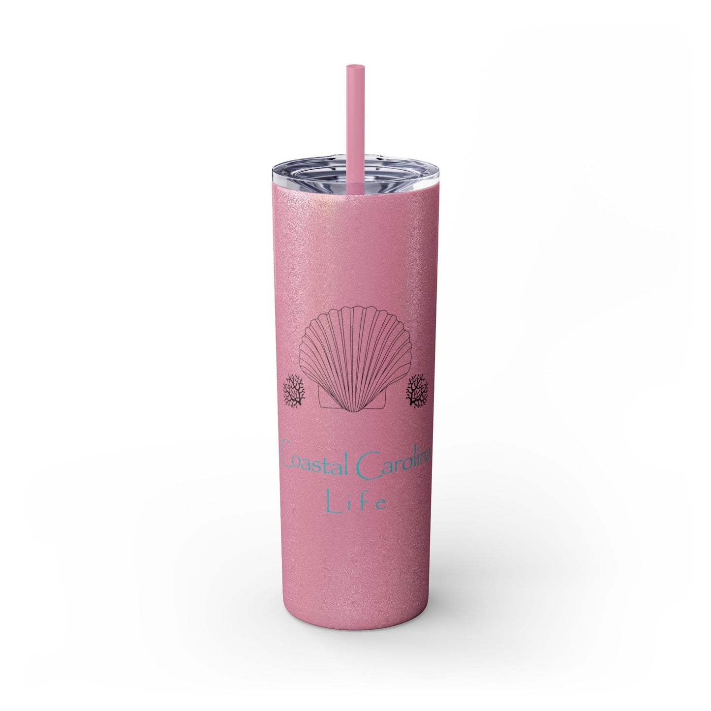 Clam Shell and Coral Skinny Tumbler