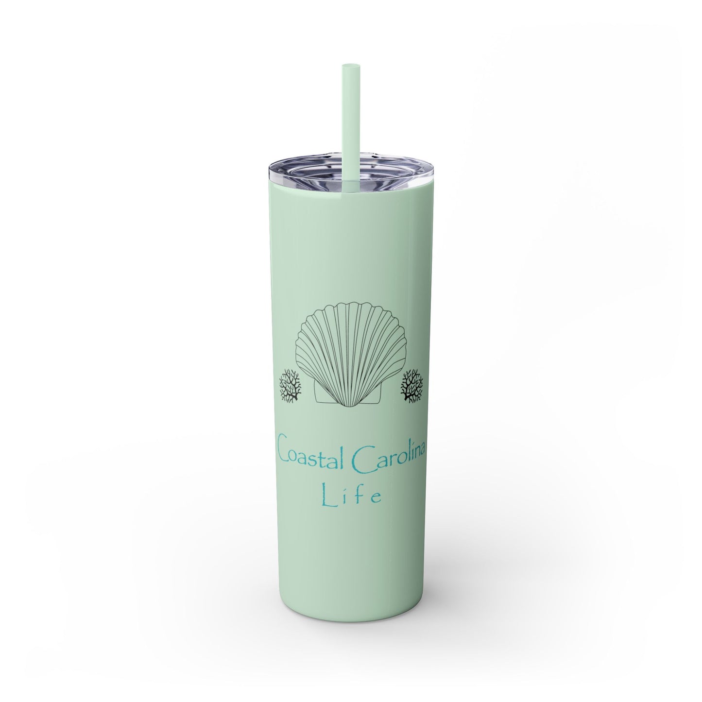 Clam Shell and Coral Skinny Tumbler