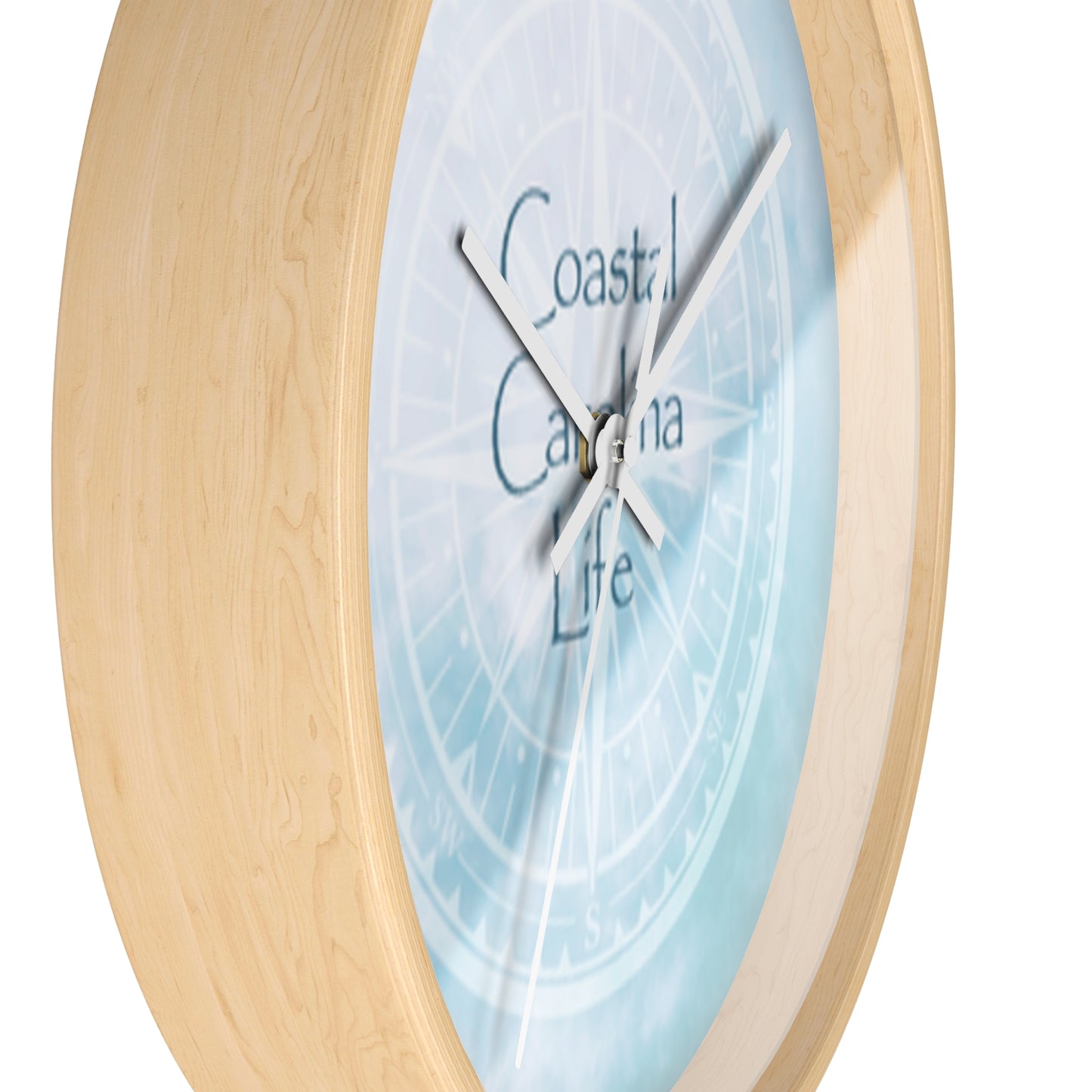 Compass with Clouds Coastal Carolina Wall Clock
