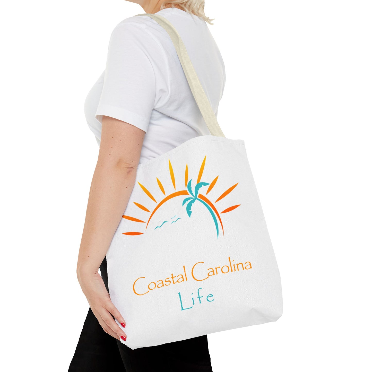 Palm Tree and Sun Rays Coastal Tote Bag