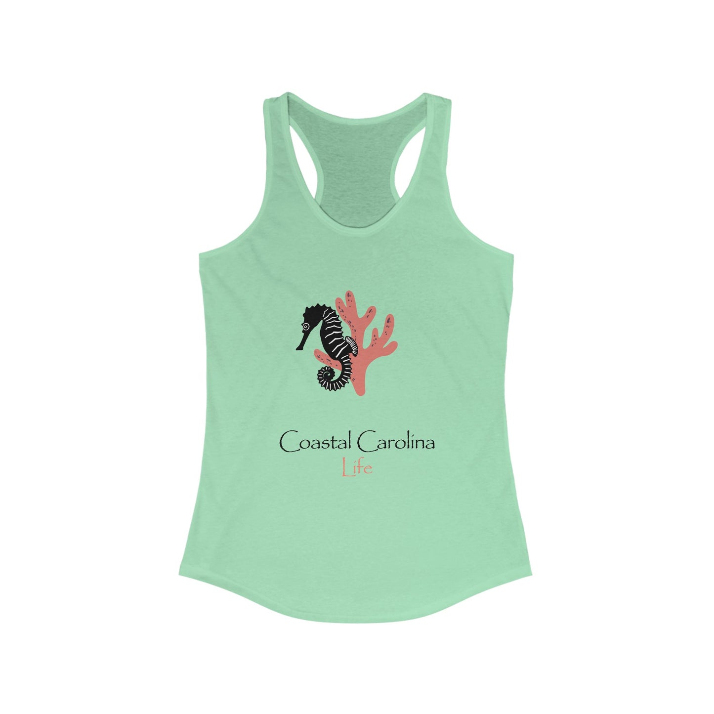 Women's Coastal Tank Top - Seahorse and Coral