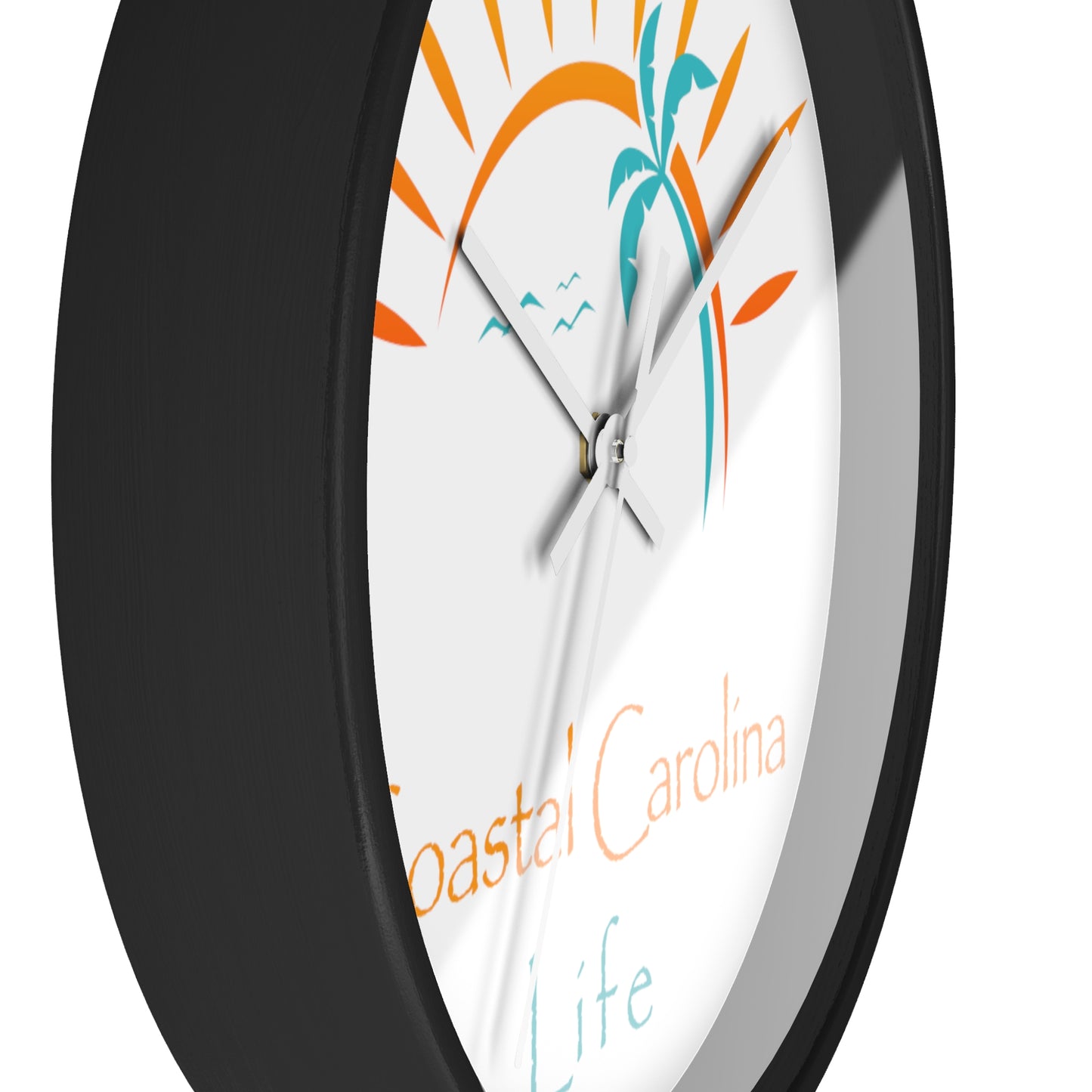 Palm Tree and Sun Rays Coastal Carolina Wall Clock