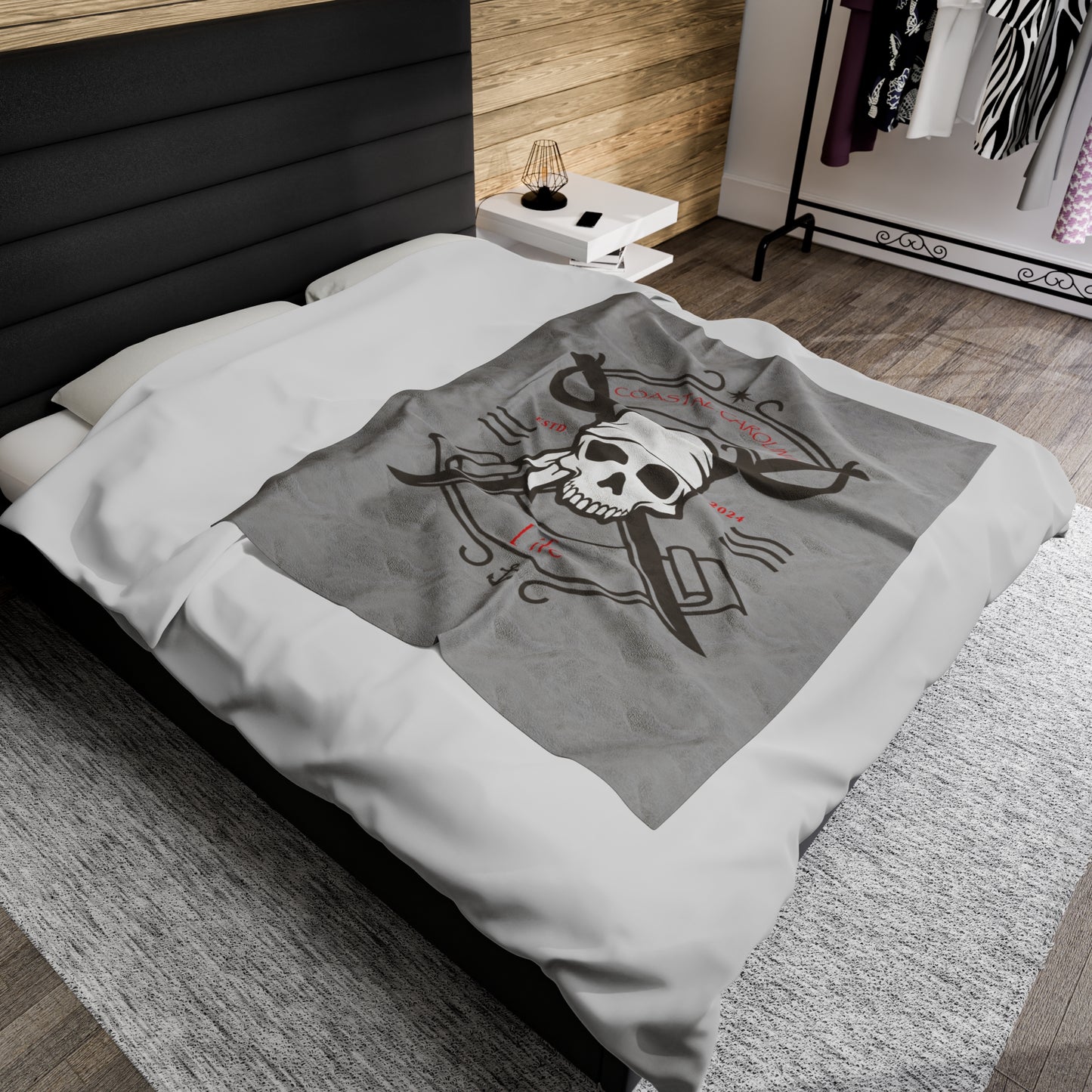 Pirate Skull Velveteen Plush Blanket