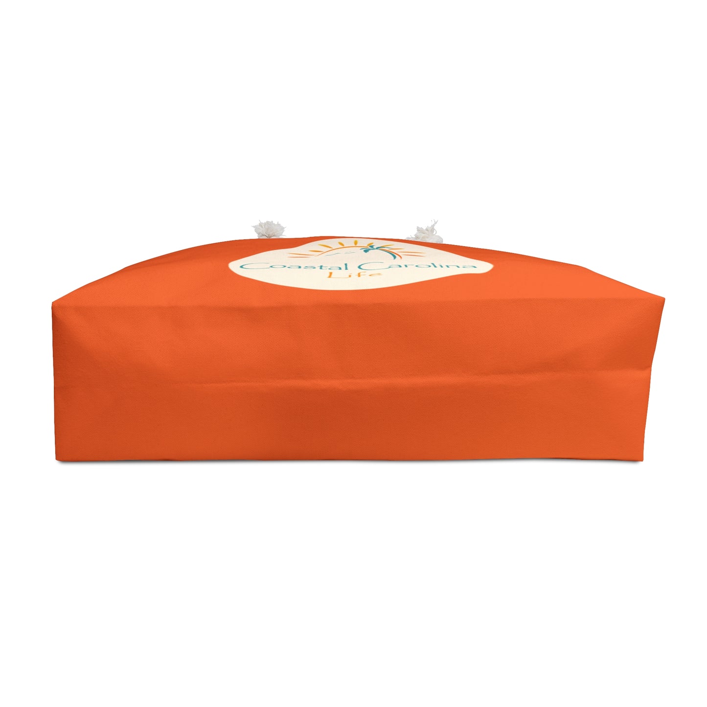 Palm Tree and Sun Rays Coastal Weekender Tote with Rope Handles - Orange