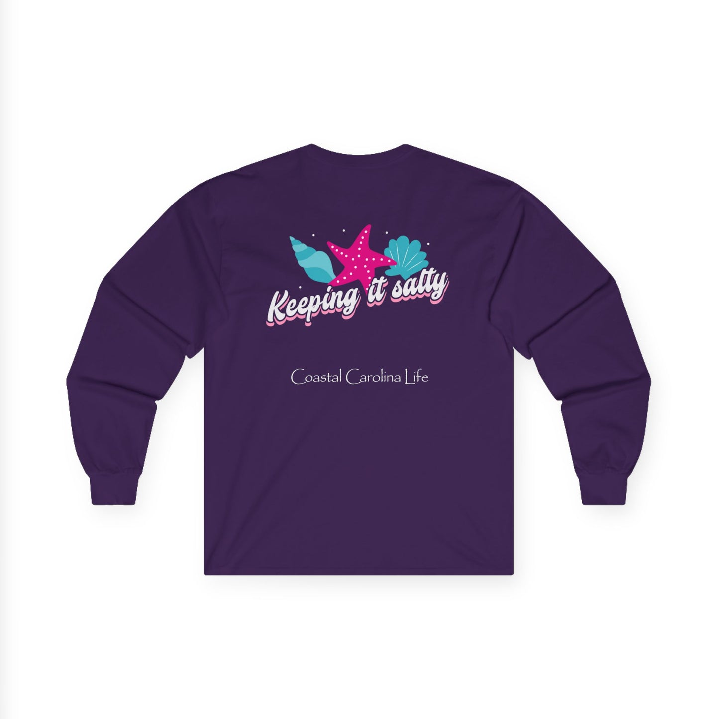 Women's Long Sleeve Cotton T-Shirt - Keeping it Salty