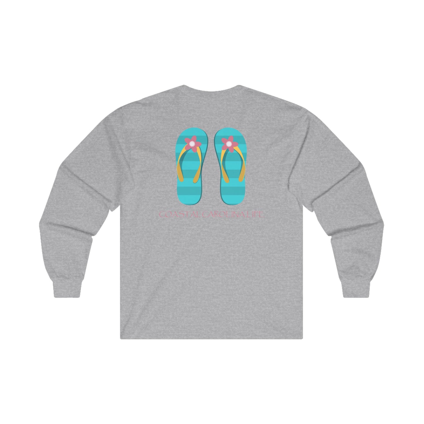 Women's Long Sleeve Cotton T-Shirt - Flip Flops
