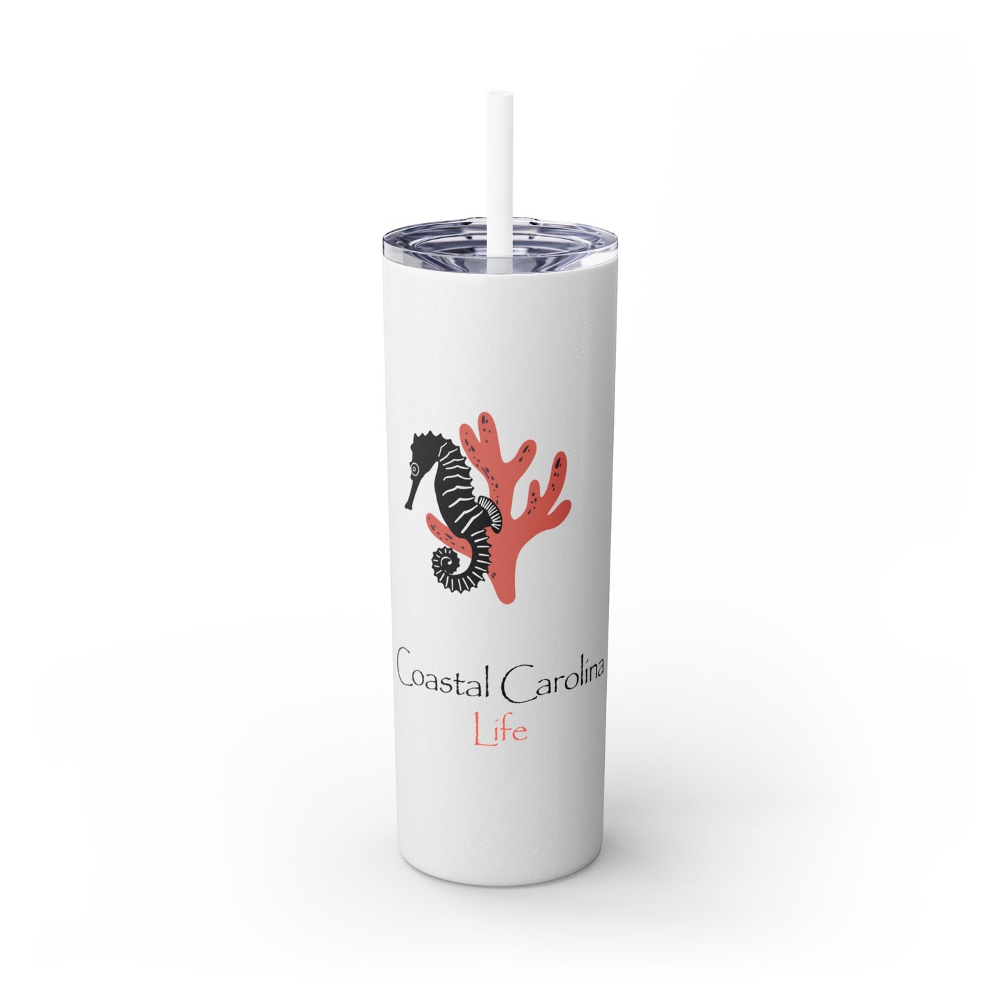 Seahorse and Coral Skinny Tumbler
