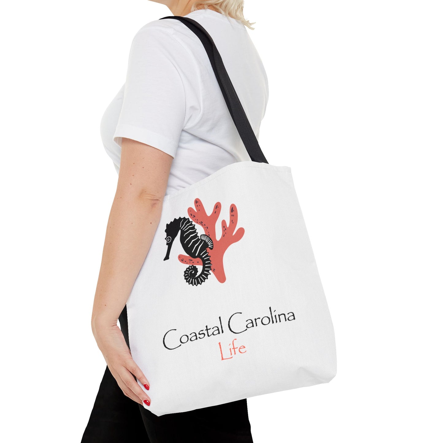 Seahorse and Coral Coastal Tote Bag