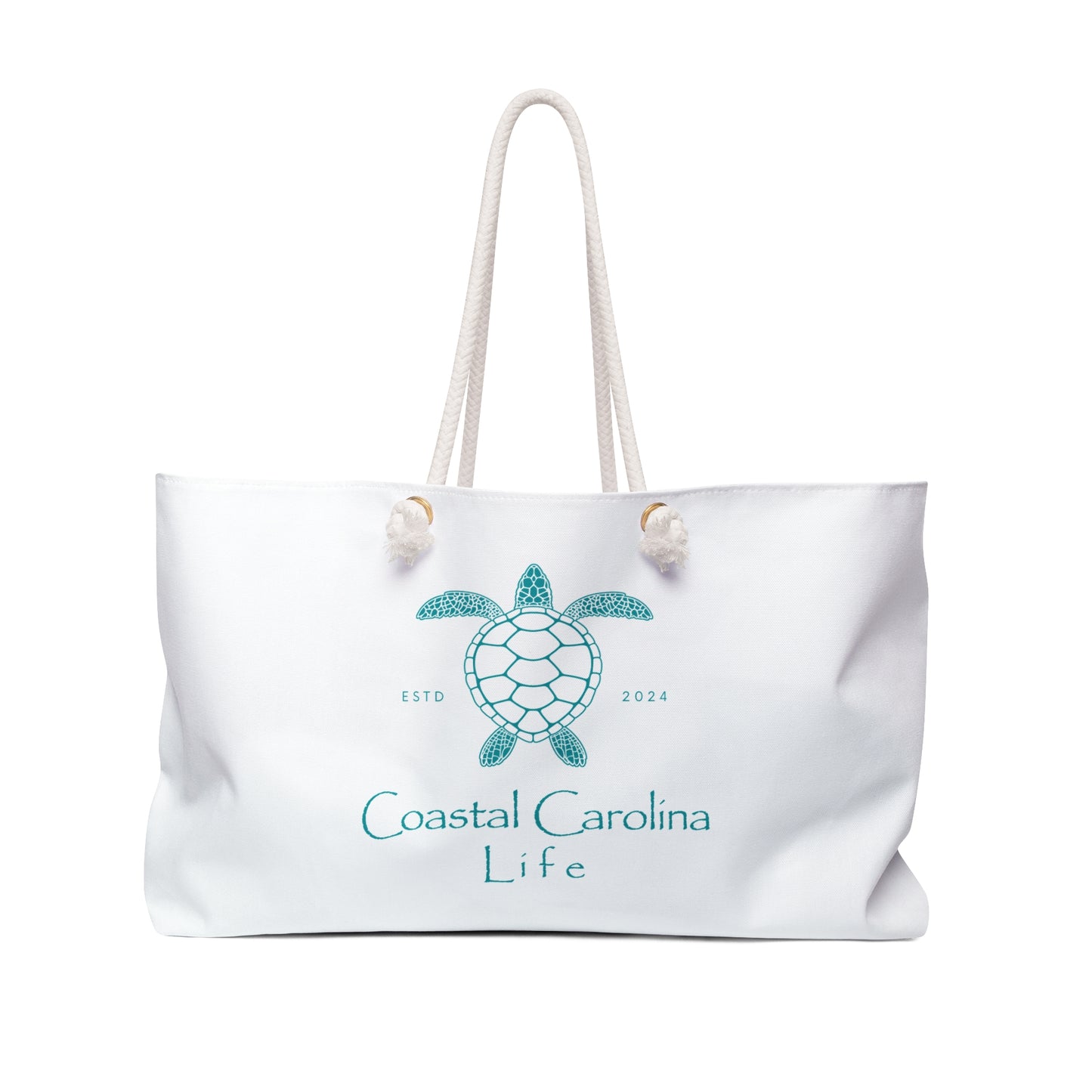 Sea Turtle Coastal Weekender Tote with Rope Handles