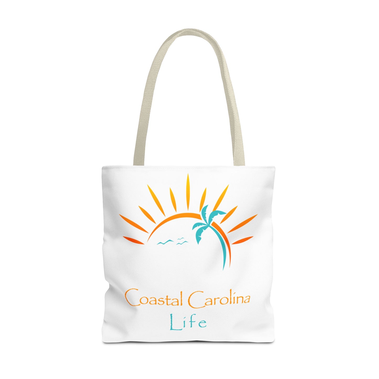 Palm Tree and Sun Rays Coastal Tote Bag