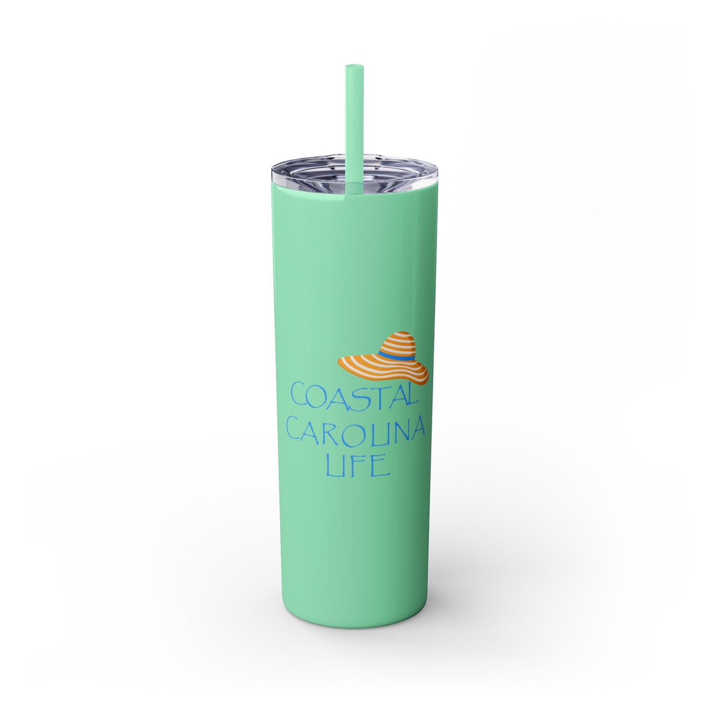 Beach Hat Skinny Tumbler