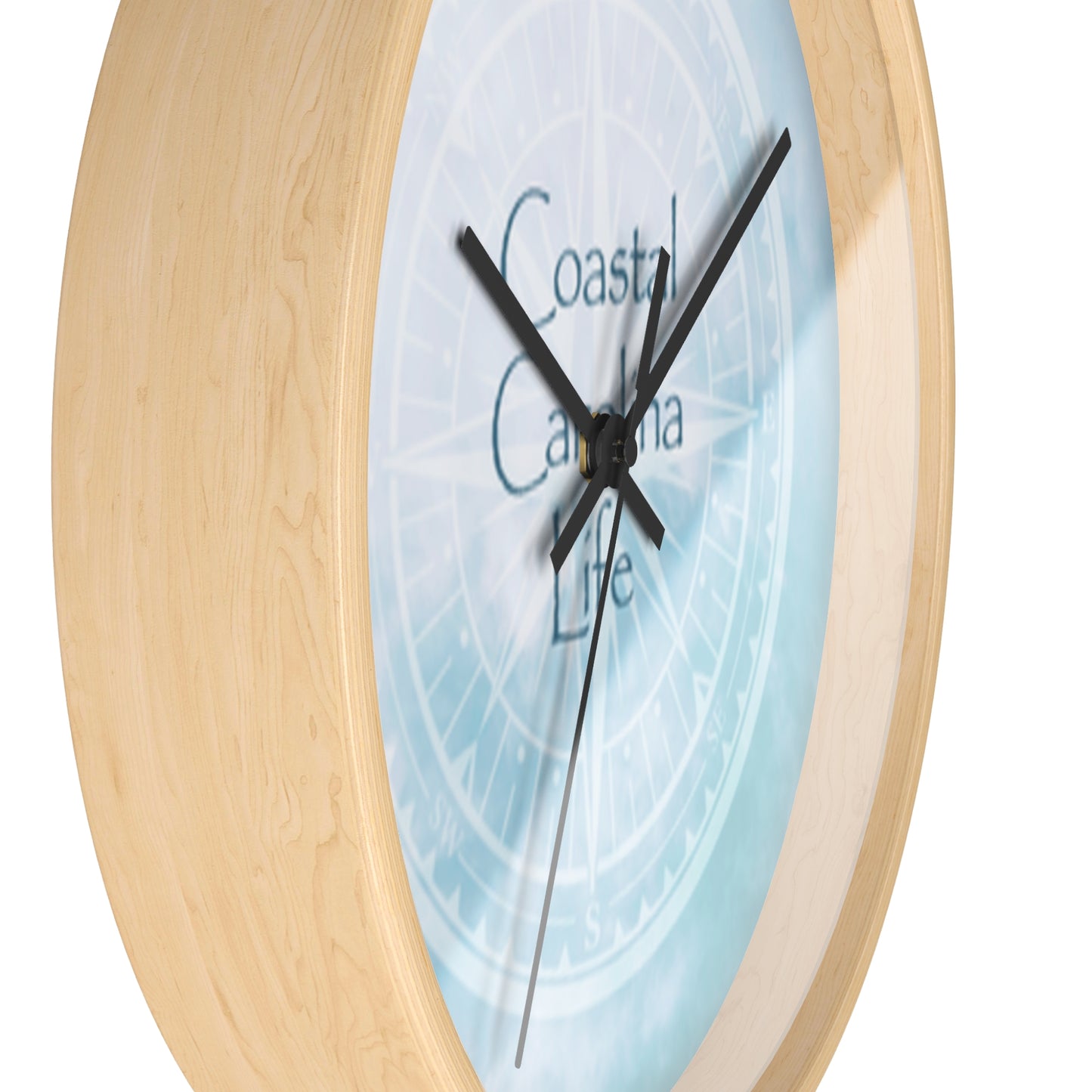 Compass with Clouds Coastal Carolina Wall Clock
