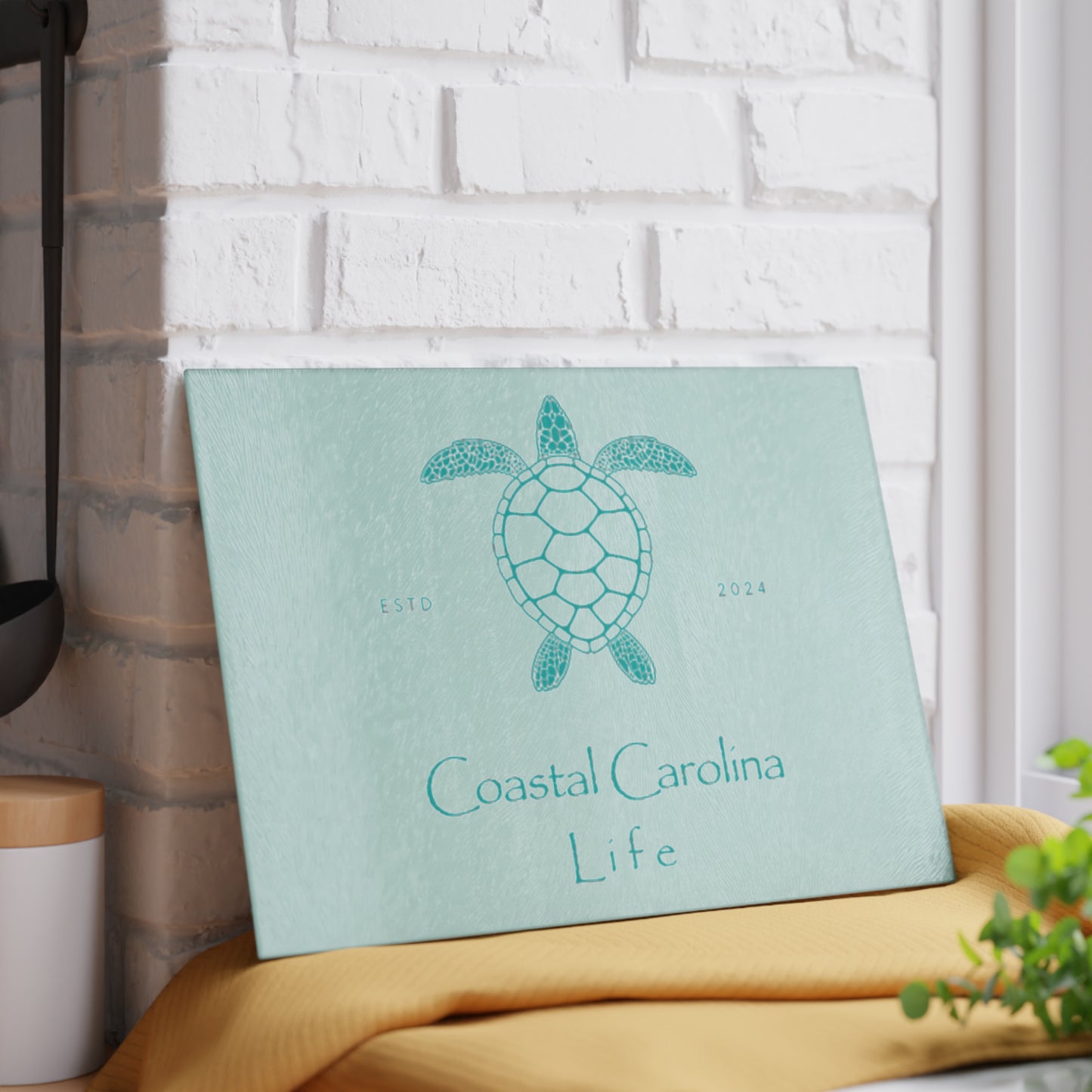 Sea Turtle Tempered Glass Cutting Board