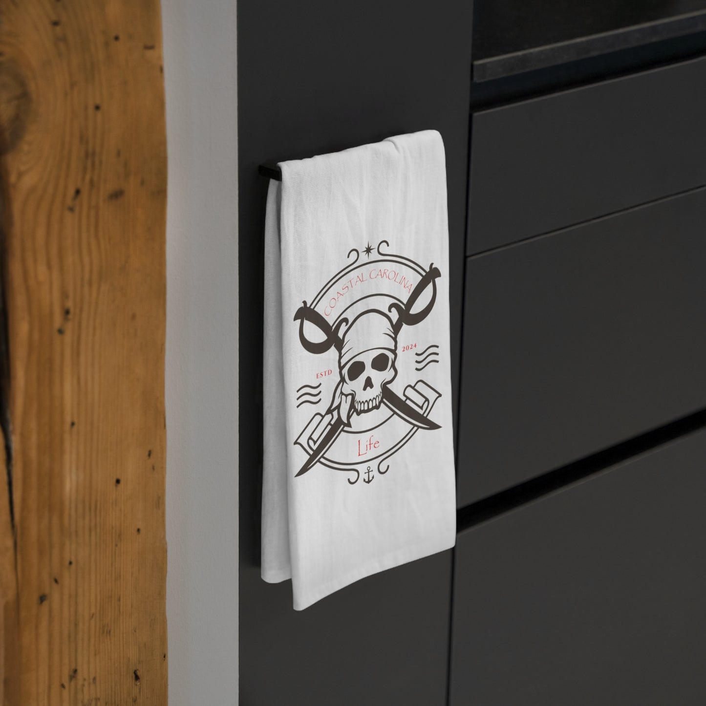 Pirate Skull Coastal Tea Towel