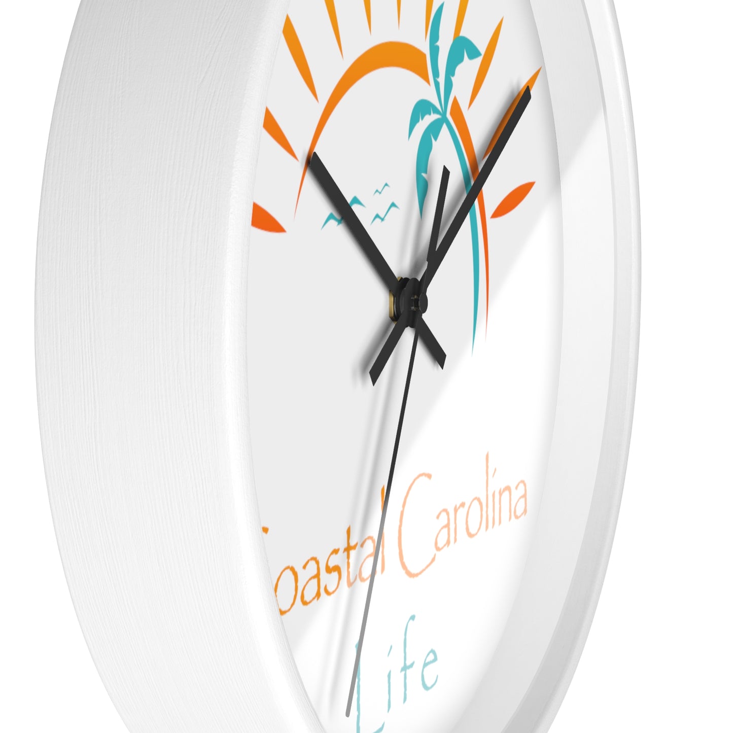 Palm Tree and Sun Rays Coastal Carolina Wall Clock