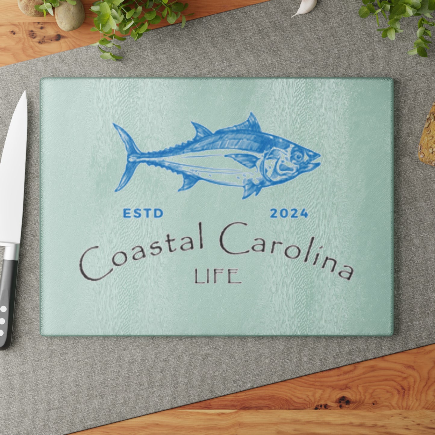 Tuna Tempered Glass Cutting Board