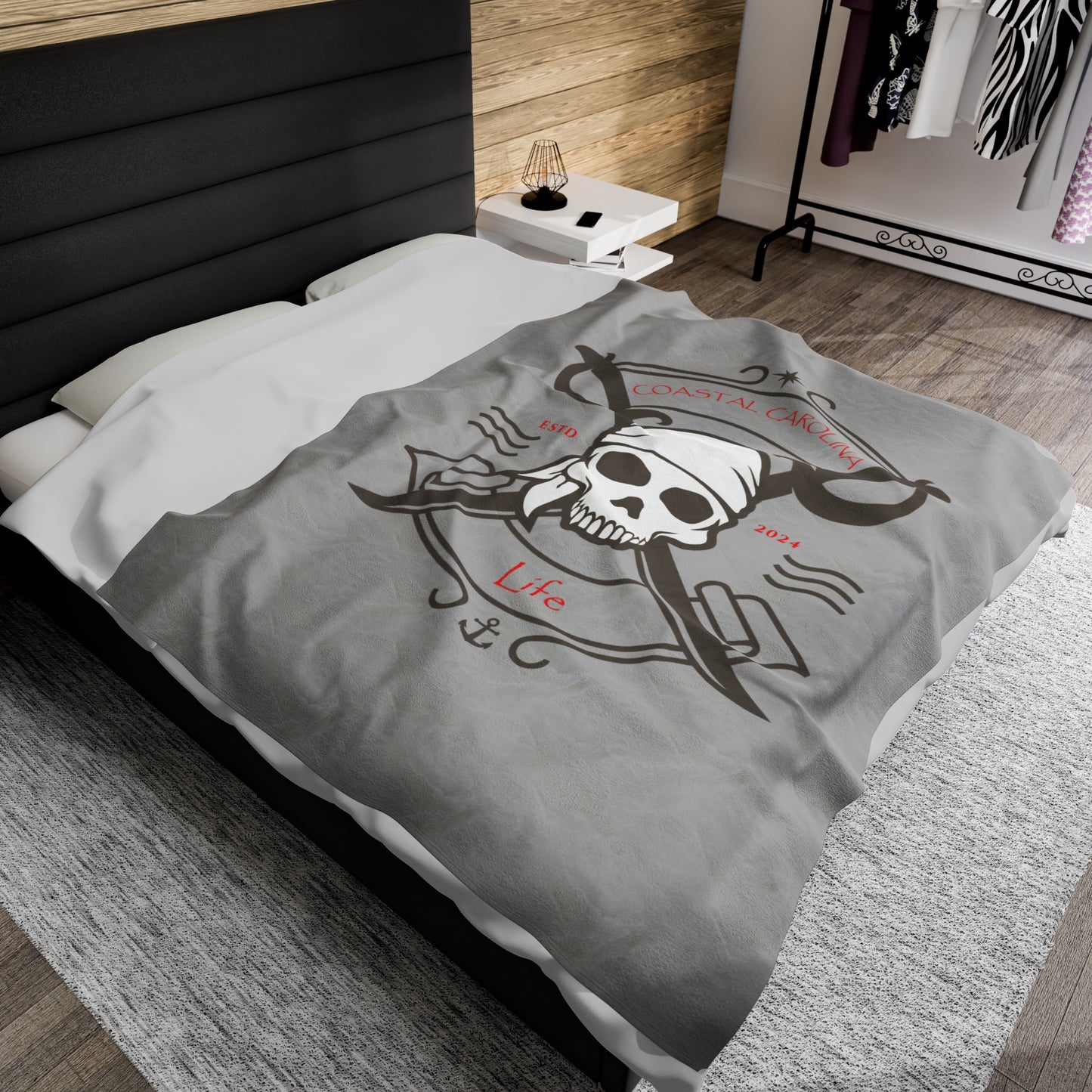 Pirate Skull Velveteen Plush Blanket