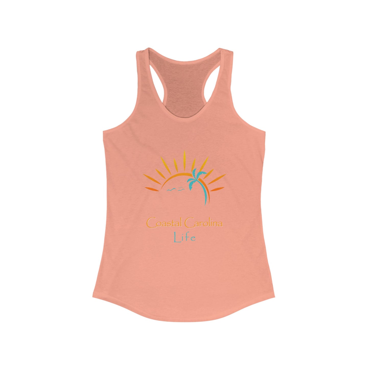 Women's Coastal Tank Top - Palm Tree and Sun Rays
