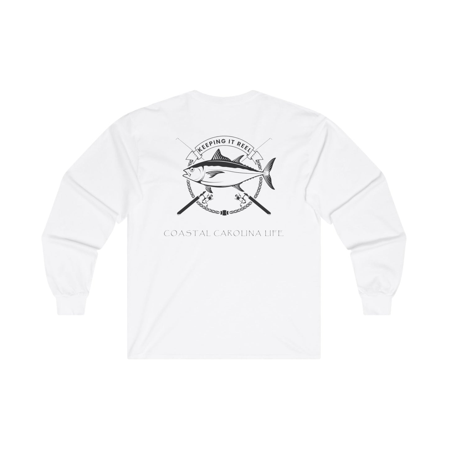Men's Long Sleeve Cotton T-Shirt - Keeping it Reel