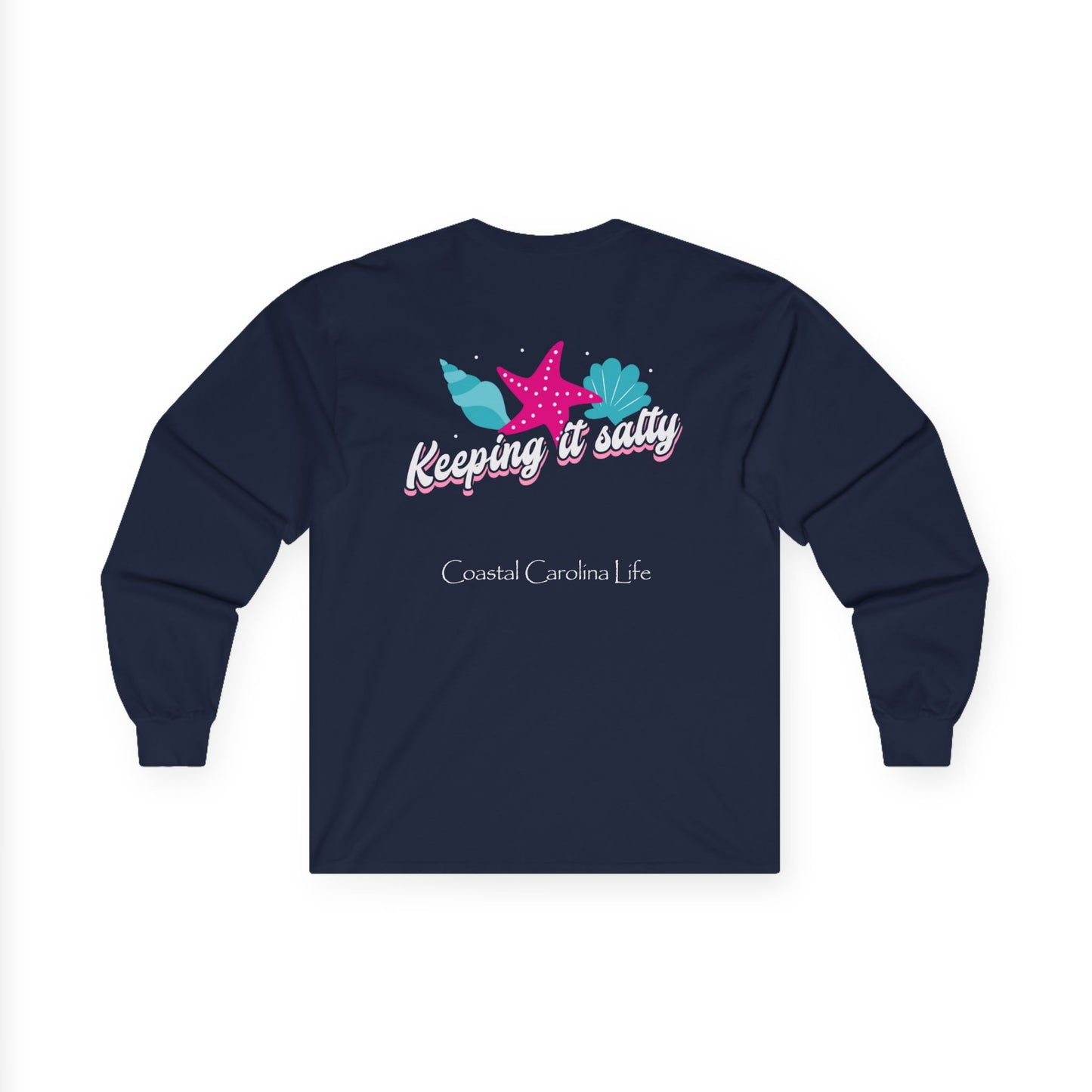 Women's Long Sleeve Cotton T-Shirt - Keeping it Salty