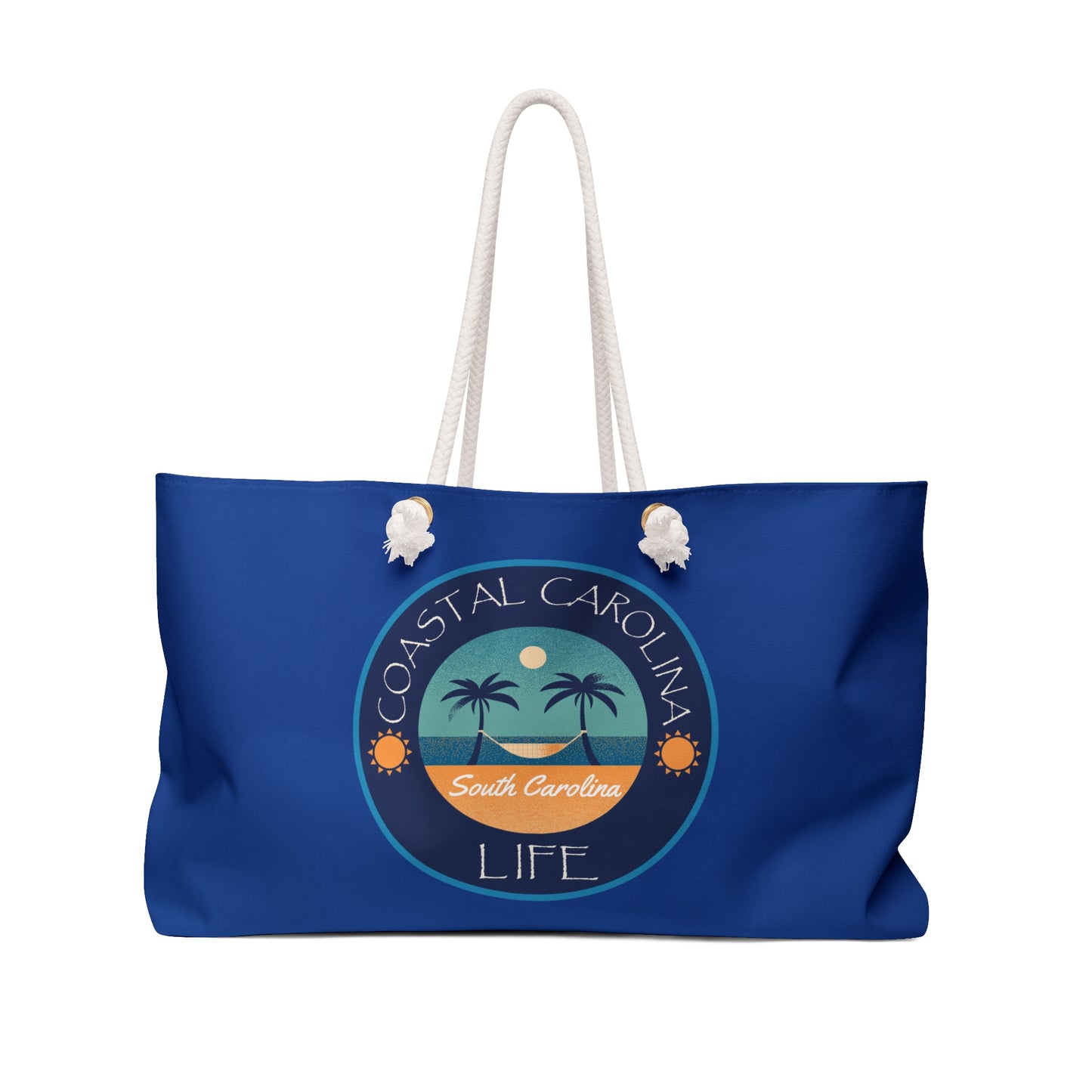 South Carolina Coastal Weekender Tote with Rope Handles - Blue