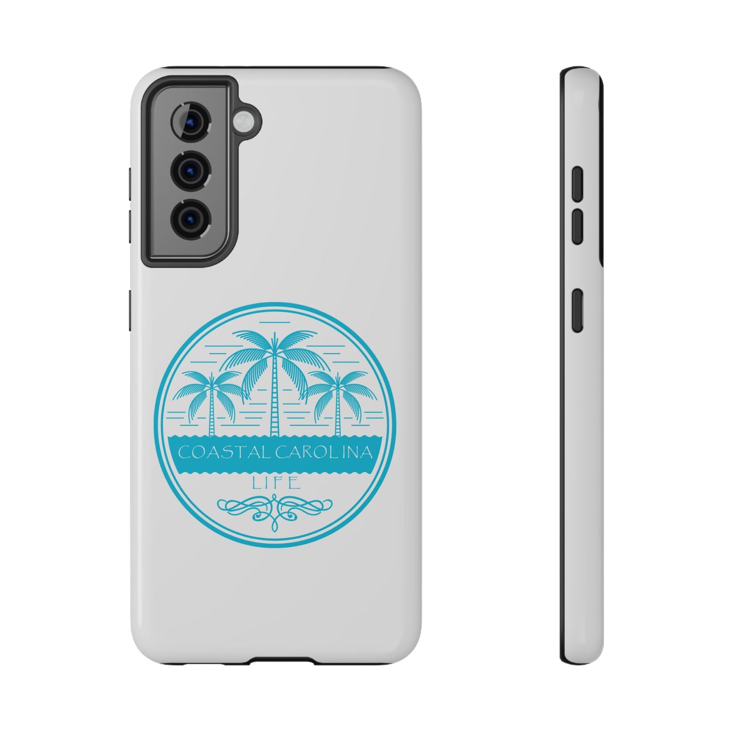 Impact-Resistant Phone Case - iPhone or Samsung - Palm Trees and Water