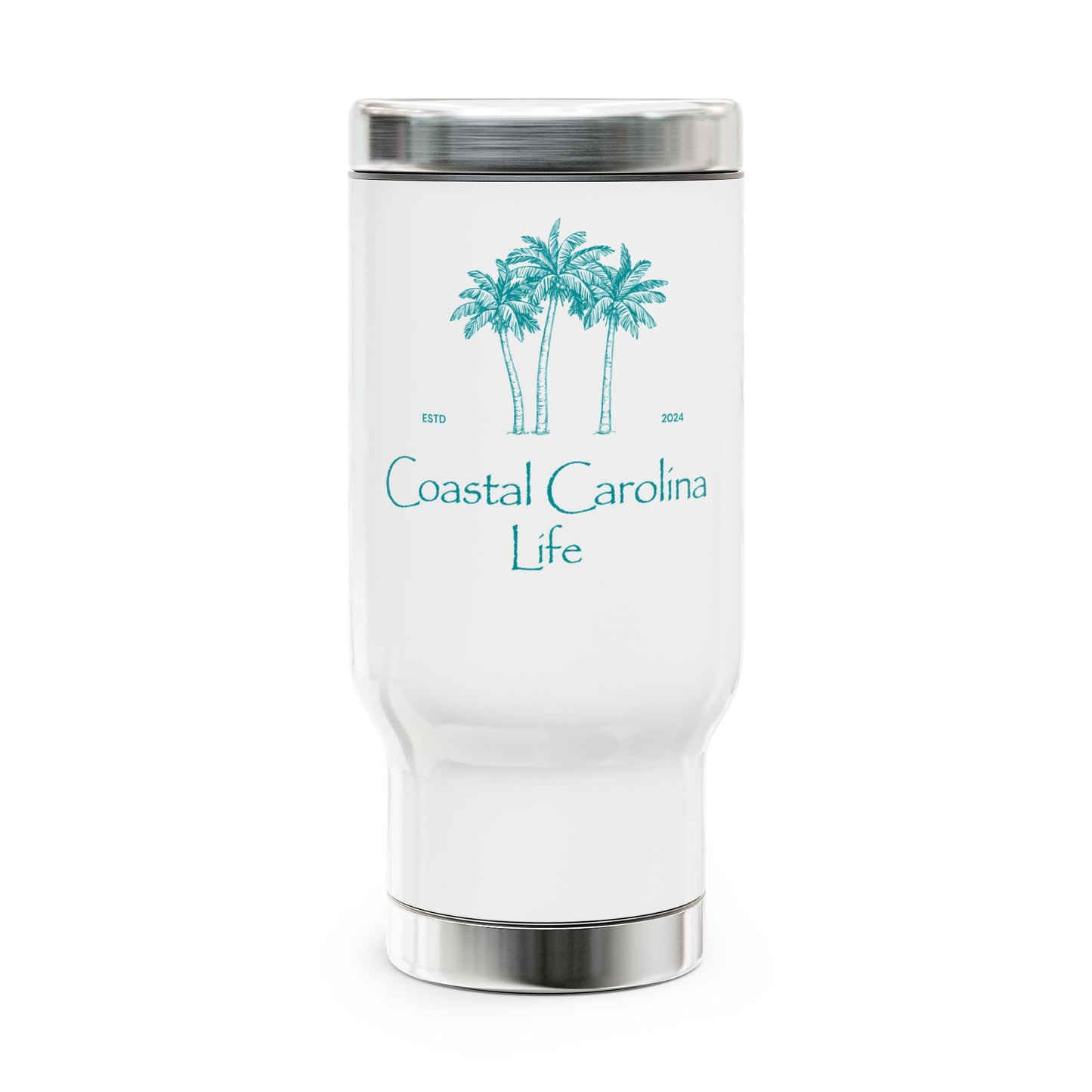 Palm Trees Tumbler with Handle