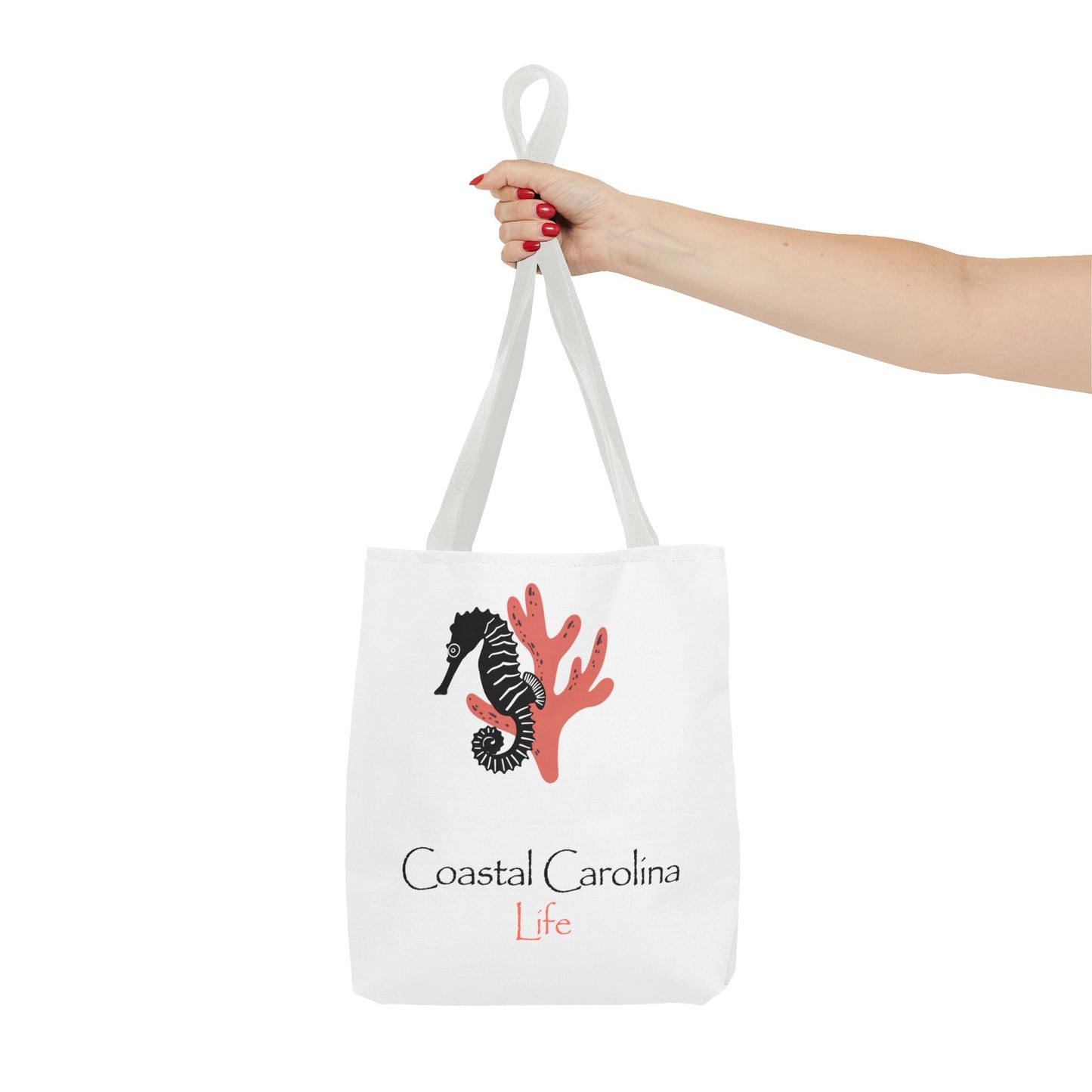 Seahorse and Coral Coastal Tote Bag