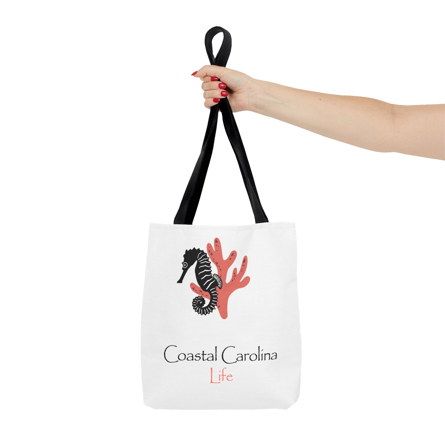 Seahorse and Coral Coastal Tote Bag