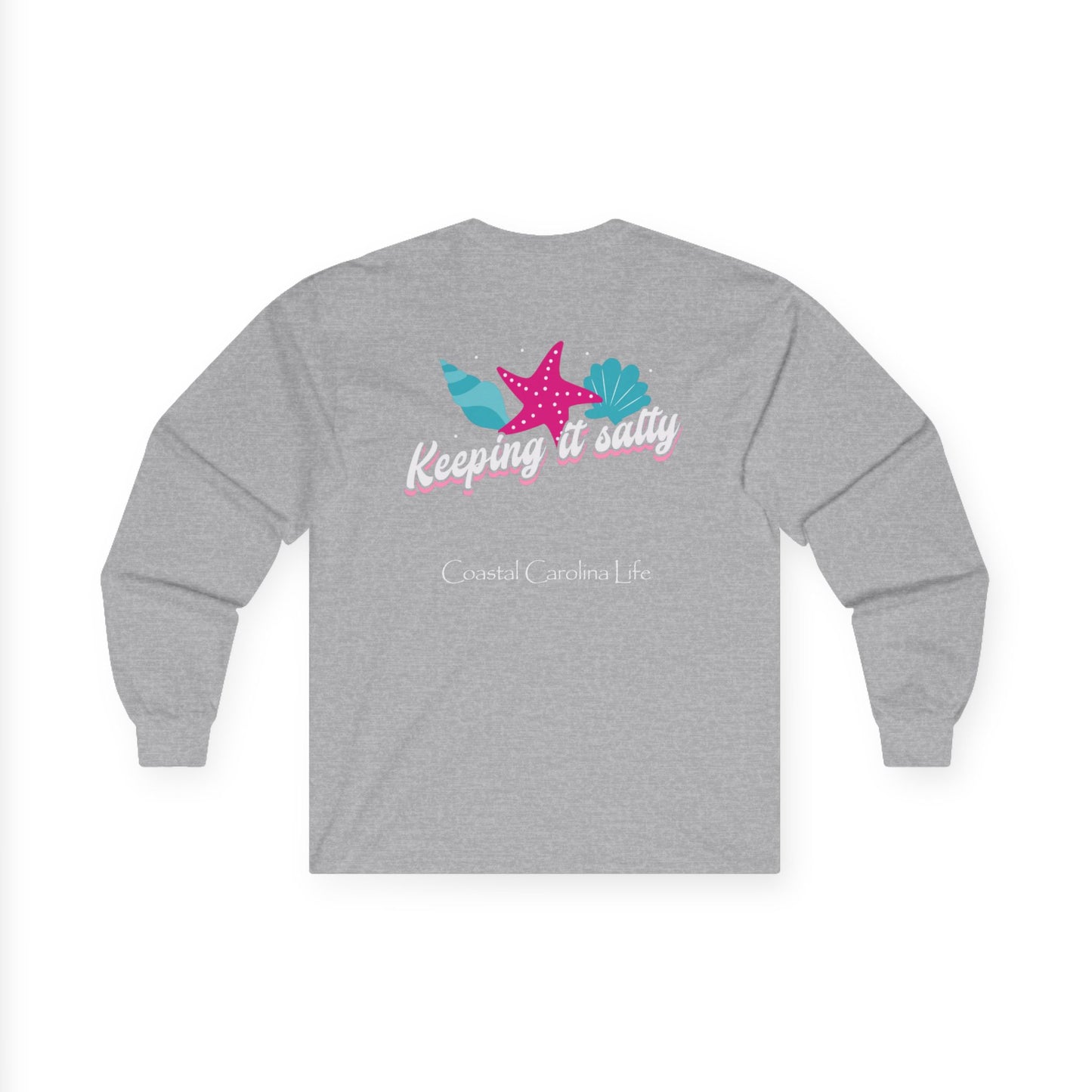 Women's Long Sleeve Cotton T-Shirt - Keeping it Salty