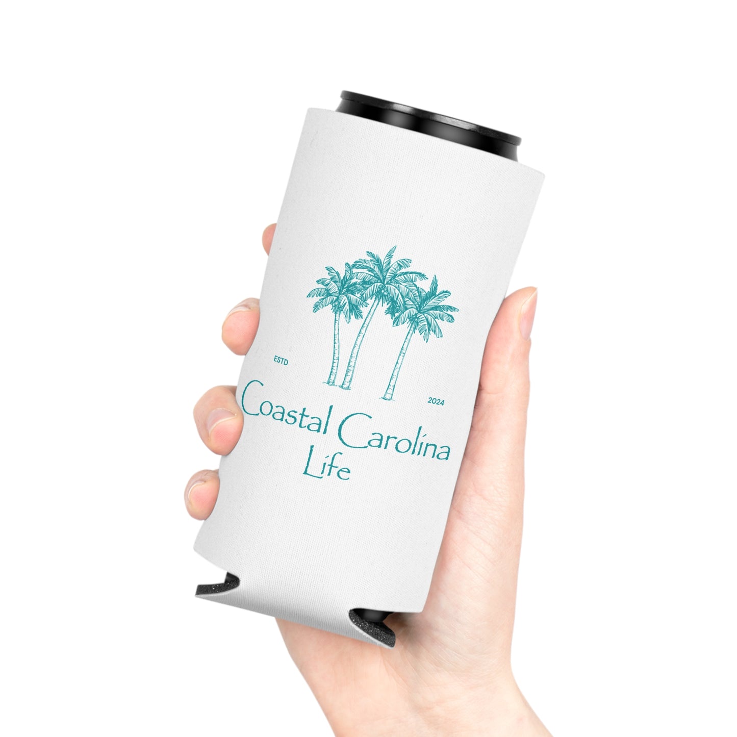 Palm Trees Coastal Slim Koozie