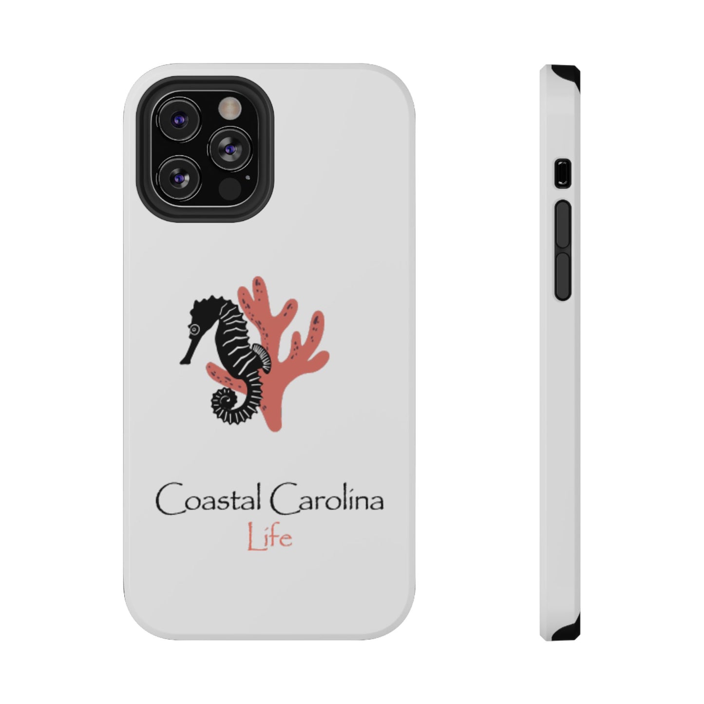 Impact-Resistant Phone Case - iPhone or Samsung - Seahorse and Coral