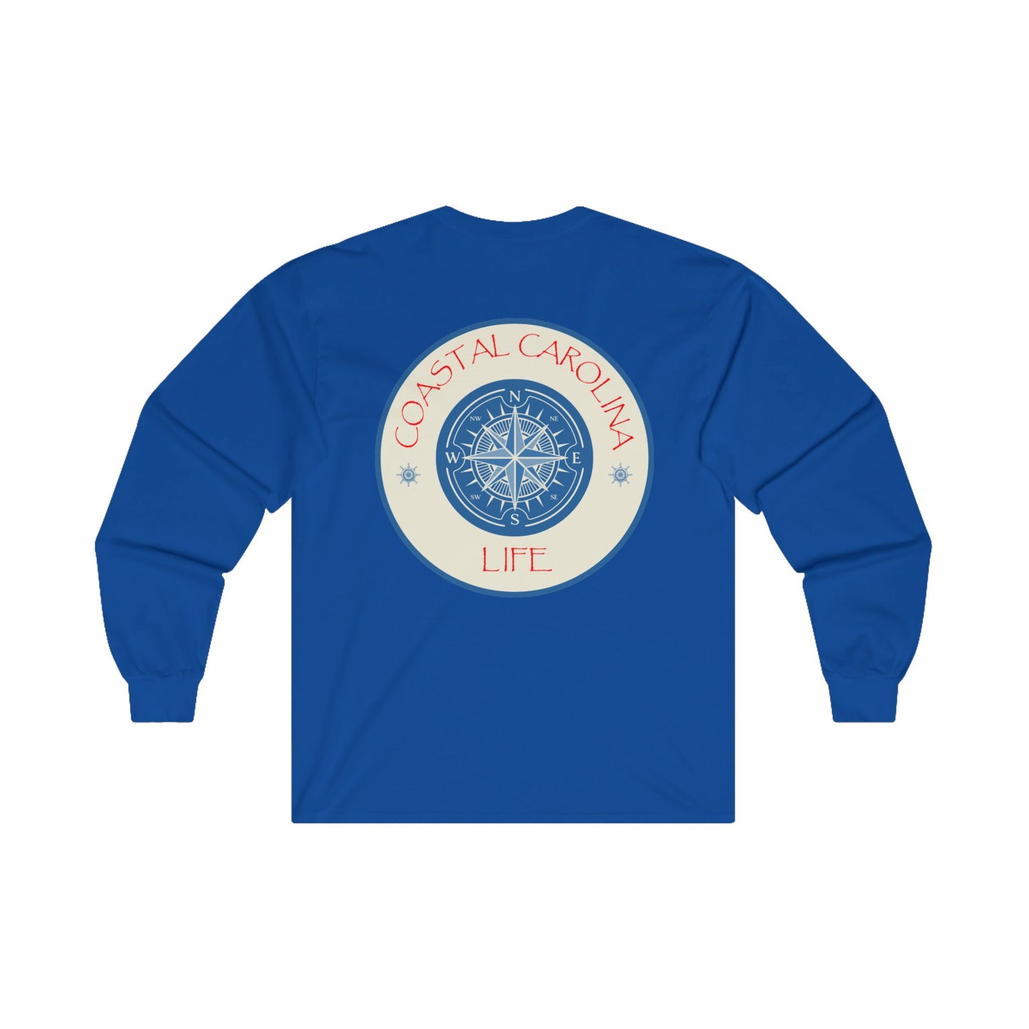 Men's Long Sleeve Cotton T-Shirt - Compass