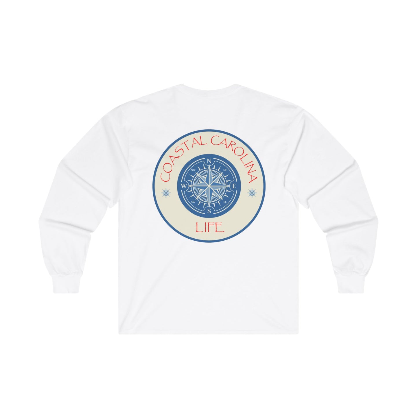 Men's Long Sleeve Cotton T-Shirt - Compass