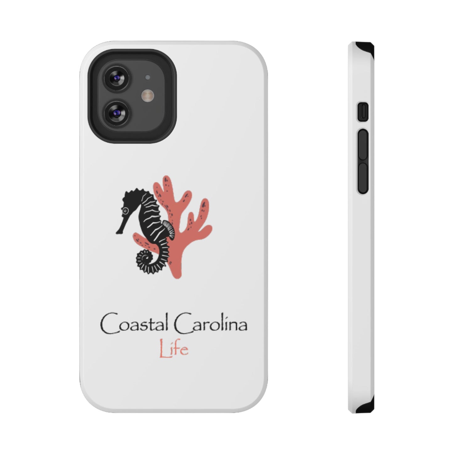 Impact-Resistant Phone Case - iPhone or Samsung - Seahorse and Coral