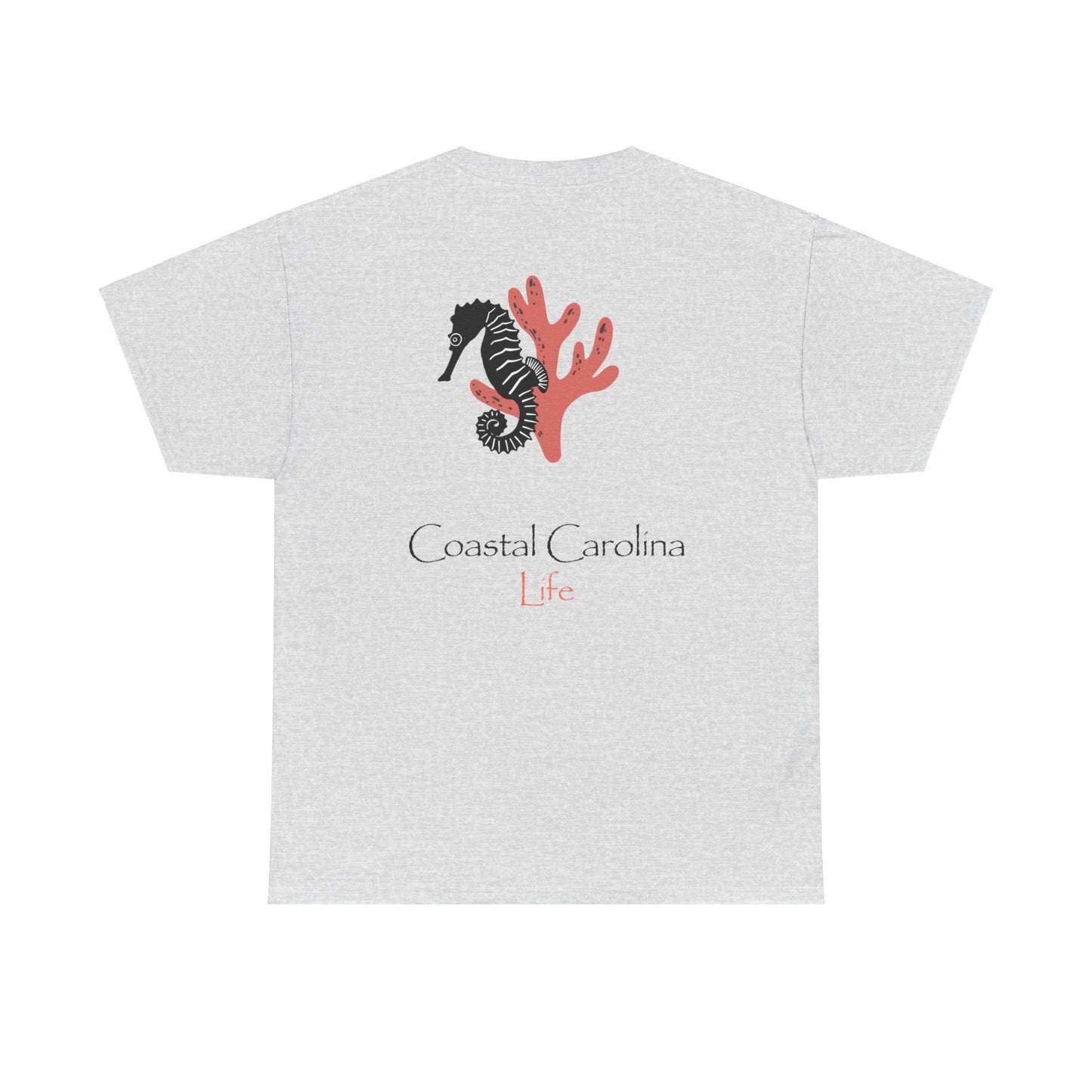 Women's Heavy Cotton T-Shirt - Seahorse and Coral