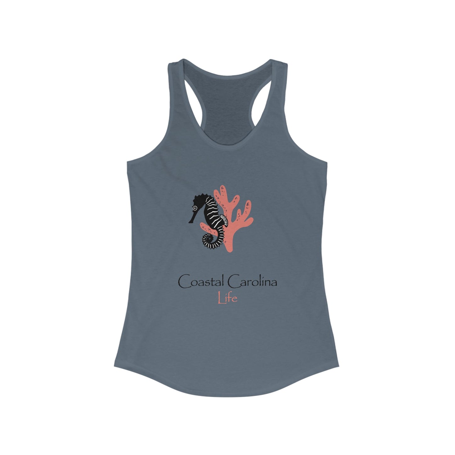 Women's Coastal Tank Top - Seahorse and Coral