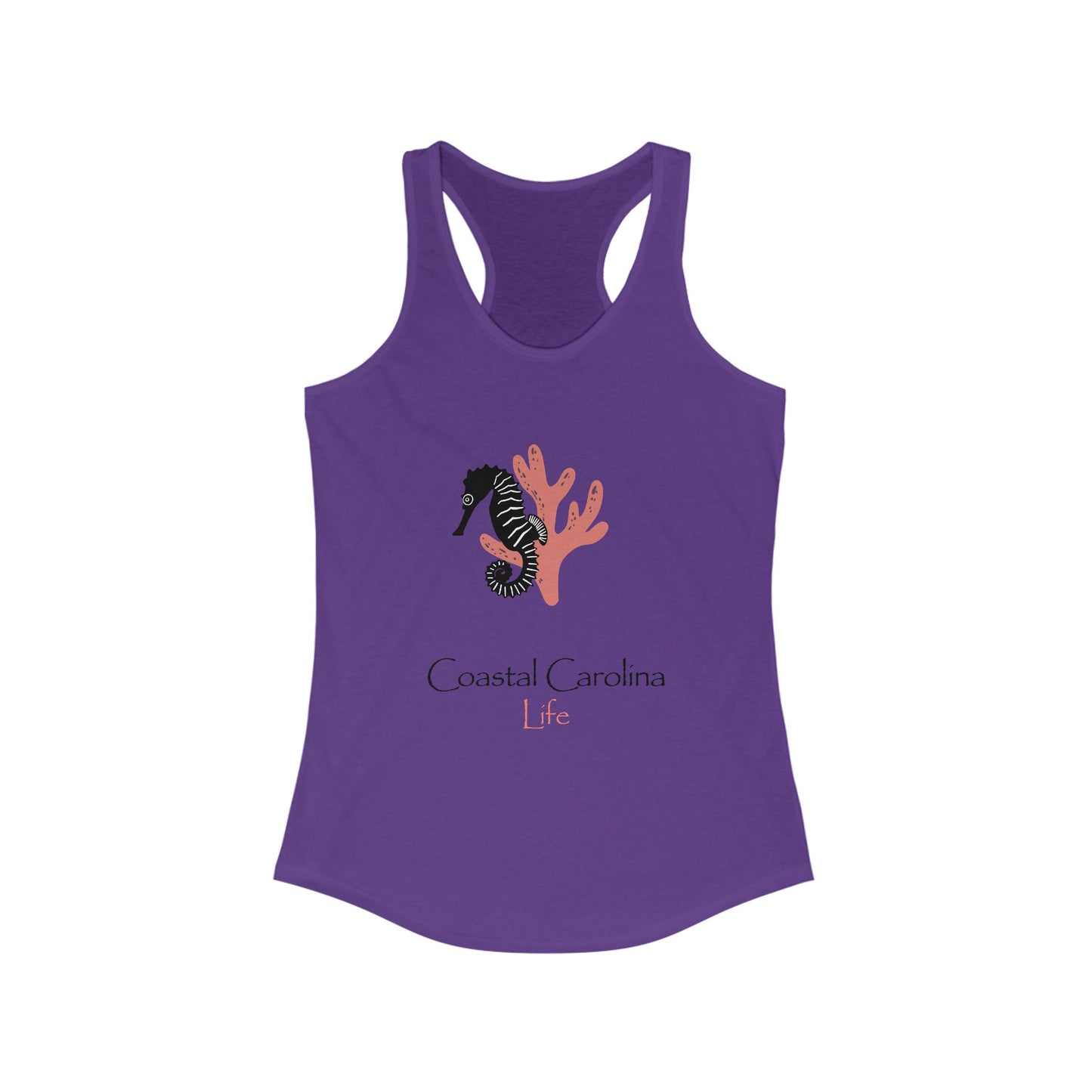 Women's Coastal Tank Top - Seahorse and Coral