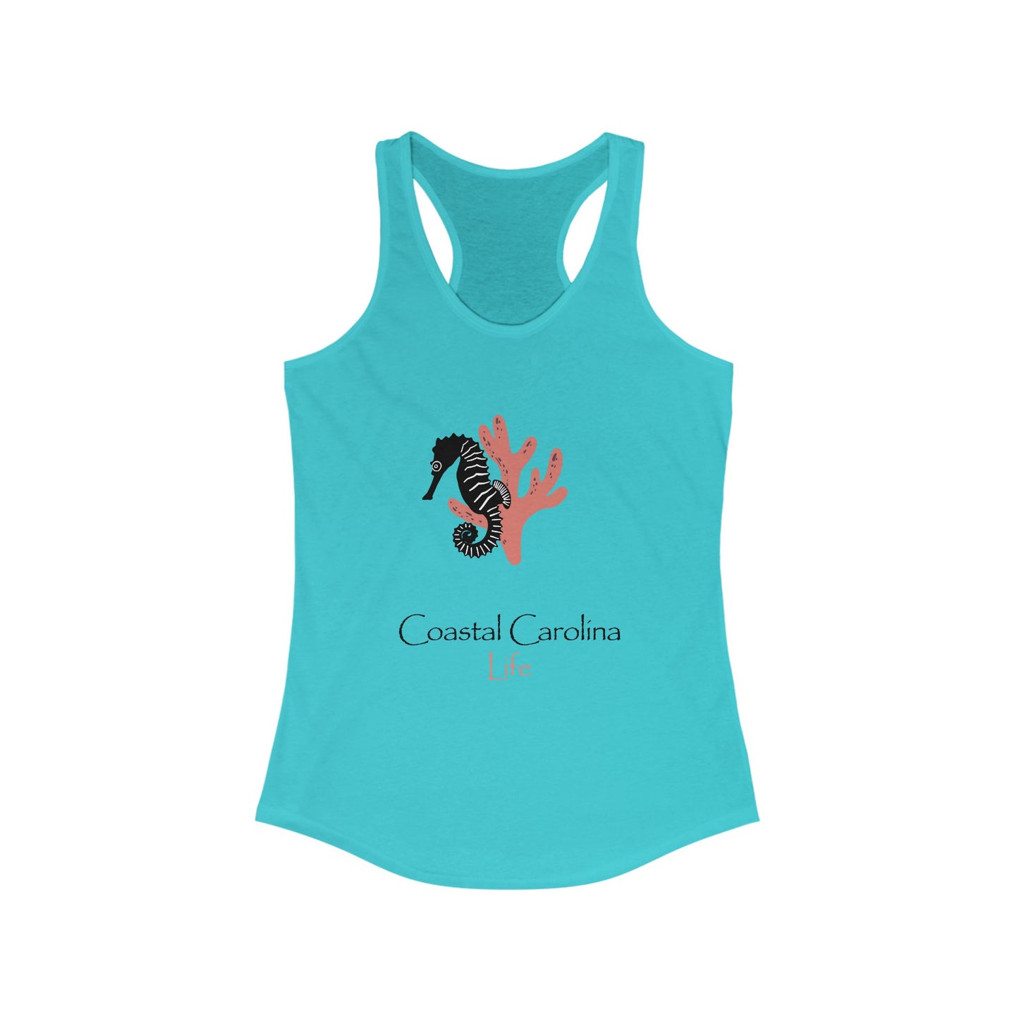 Women's Coastal Tank Top - Seahorse and Coral