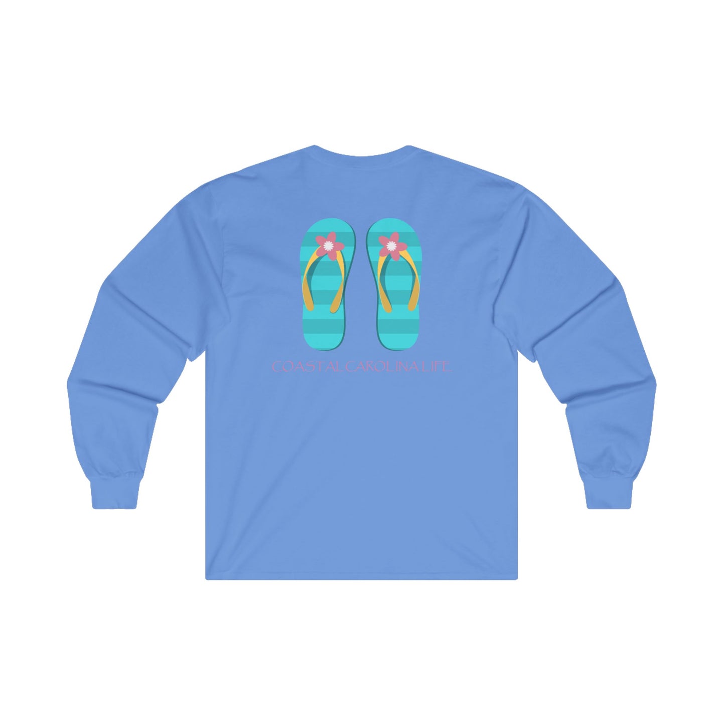 Women's Long Sleeve Cotton T-Shirt - Flip Flops