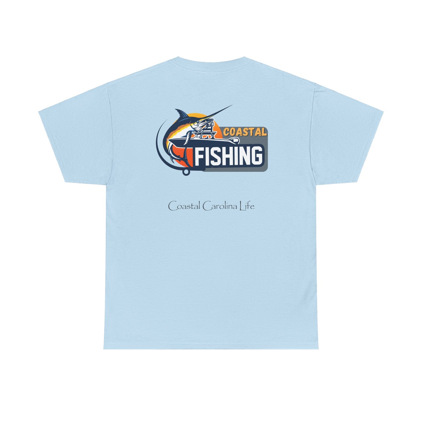 Men's Heavy Cotton T-Shirt - Coastal Fishing
