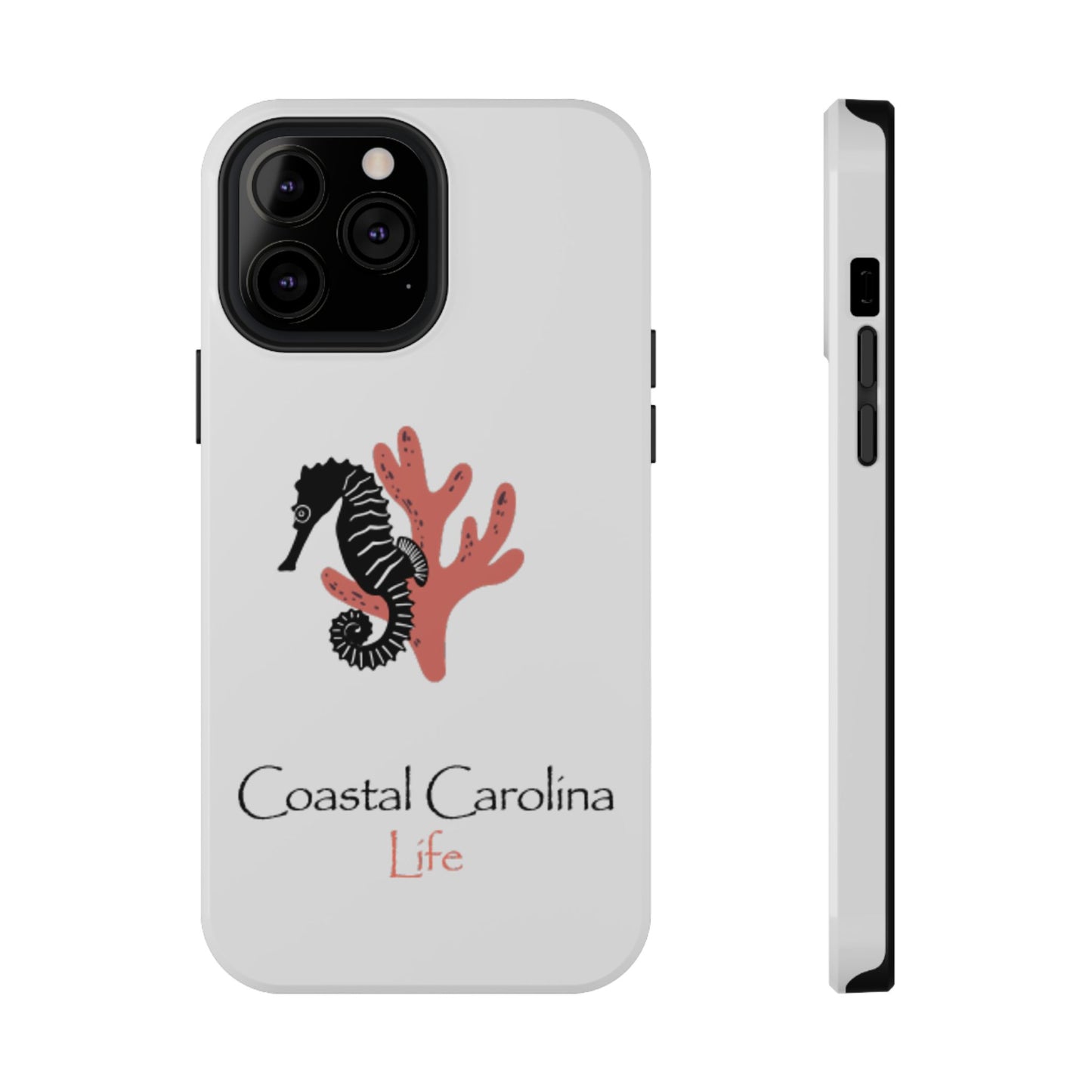 Impact-Resistant Phone Case - iPhone or Samsung - Seahorse and Coral