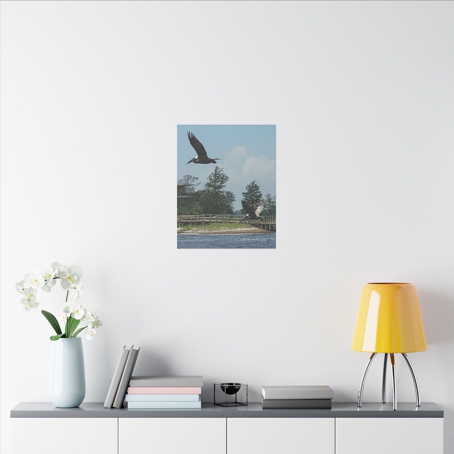 Pelicans in Flight Coastal Carolina Canvas